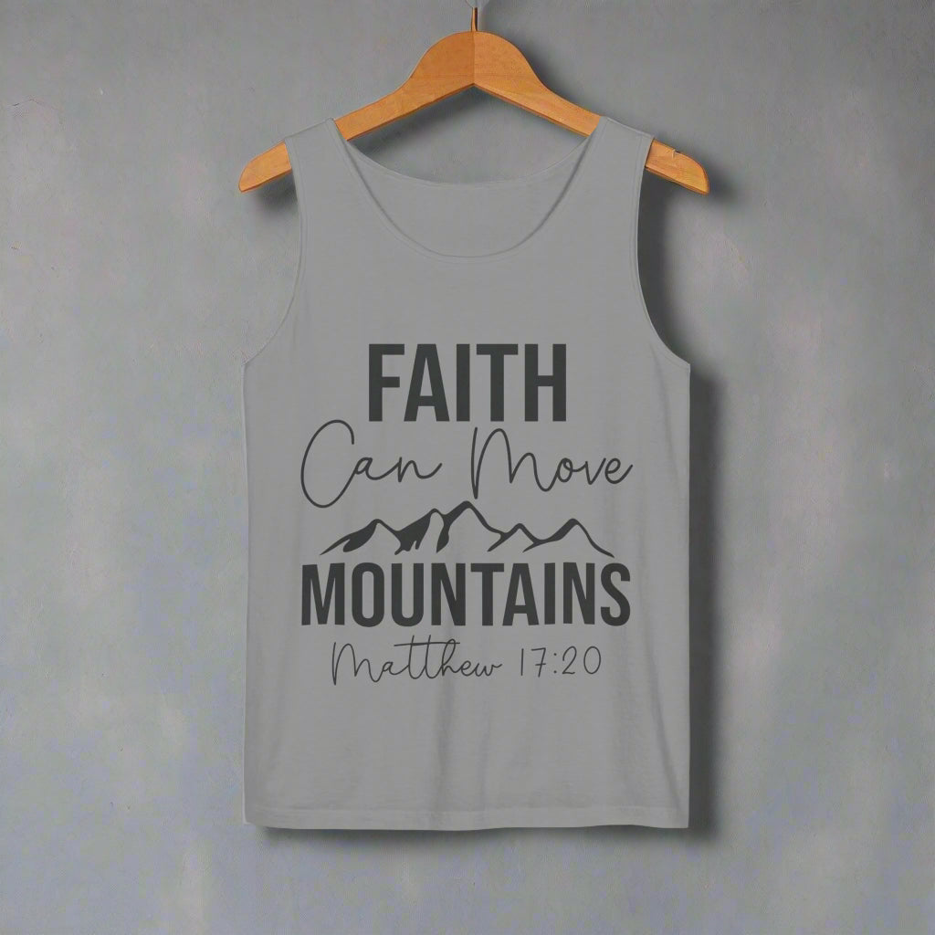 Faith Can Move Mountains Unisex Tank Top, Inspirational Athletic Top, Motivational Gift, Outdoor Adventure Wear, Summer Vibes