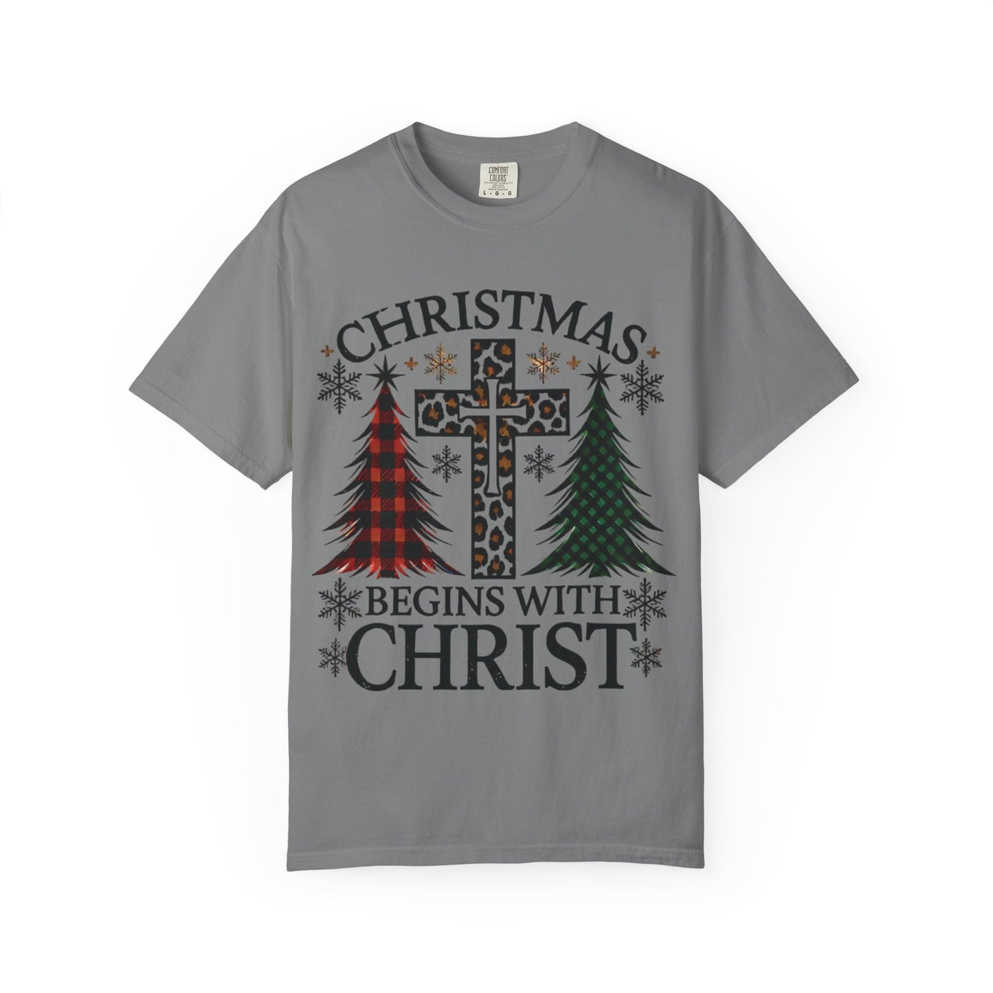Christmas Begins with Christ T-Shirt, Unisex Holiday Tee, Christian Gift, Cozy Christmas Apparel, Religious T-Shirt