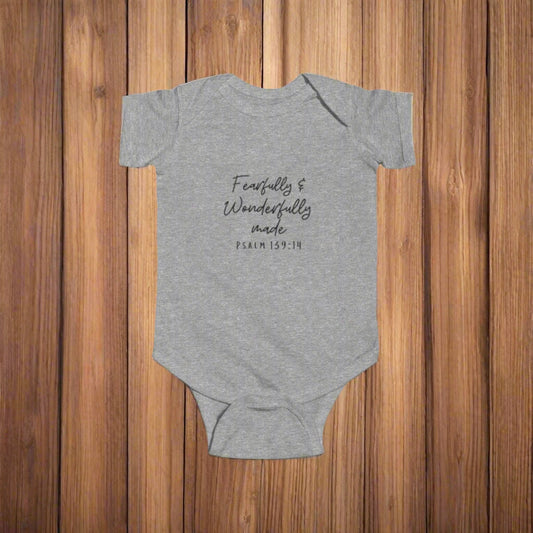 Infant Bodysuit: Fearfully & Wonderfully Made, Baby Gift, Newborn Outfit, Christian Baby Clothes, Baby Shower Gift, Psalm 139:14