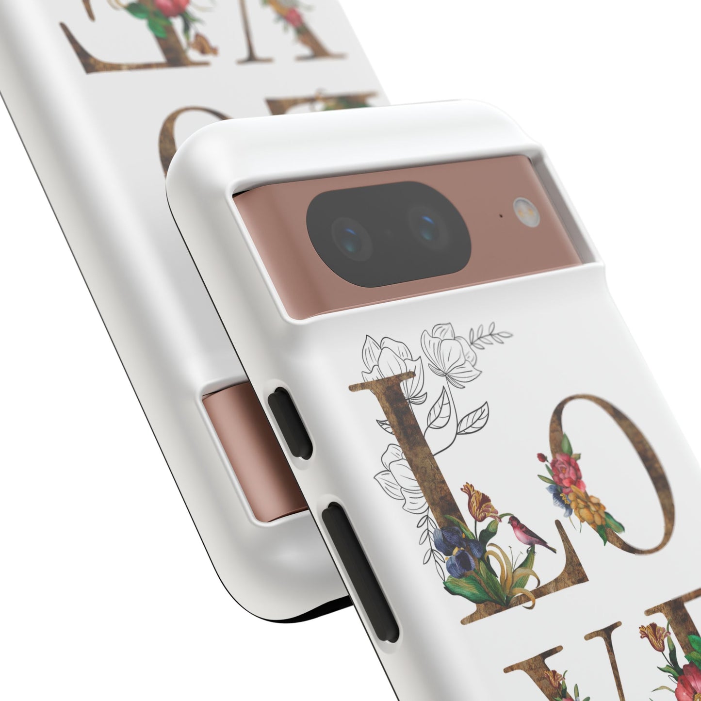 Floral Love Phone Case, Tough Cases, Cute Gift, Phone Cover, Tech Accessories, Birthday Present, Floral Design, Lover's Gift