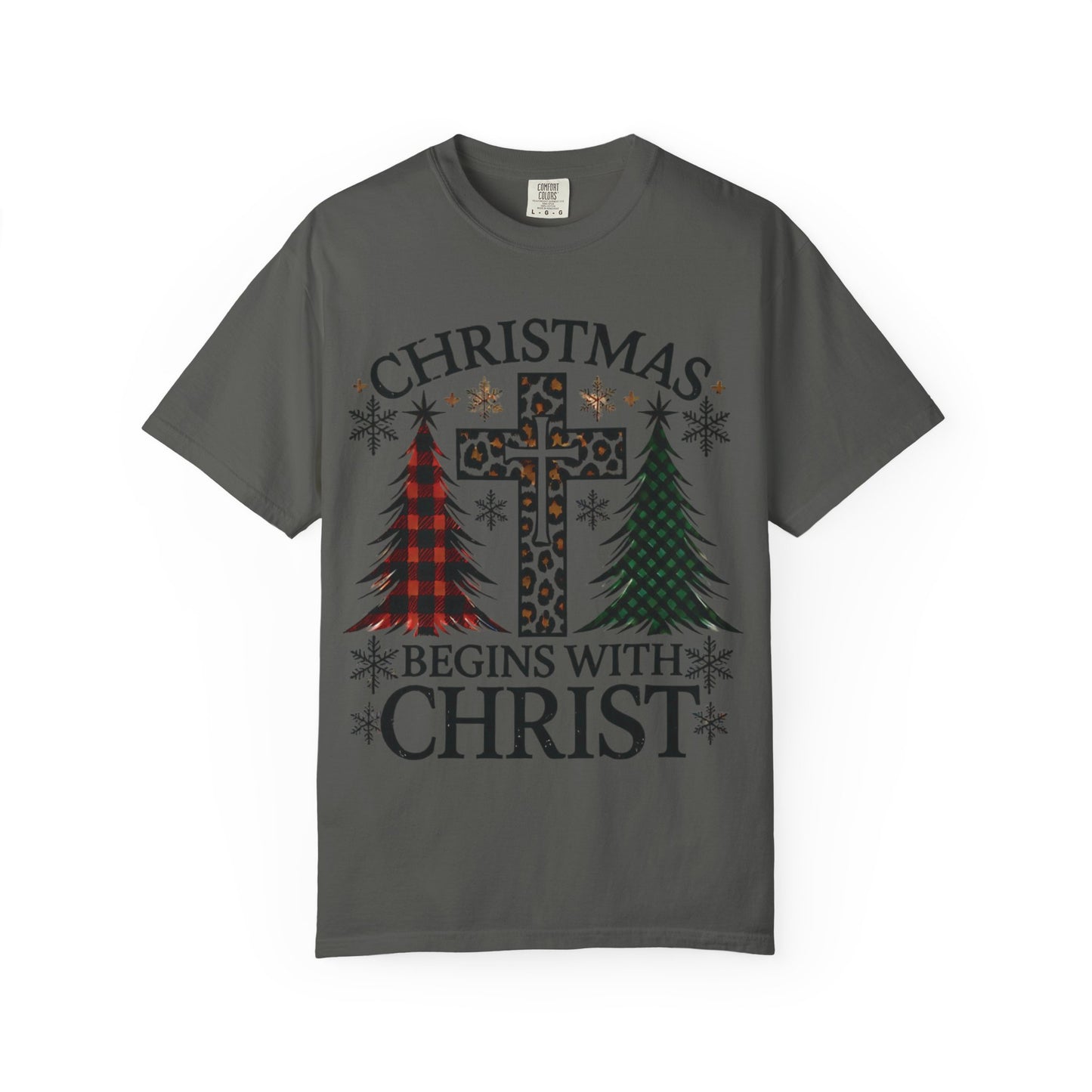 Christmas Begins with Christ T-Shirt, Unisex Holiday Tee, Christian Gift, Cozy Christmas Apparel, Religious T-Shirt