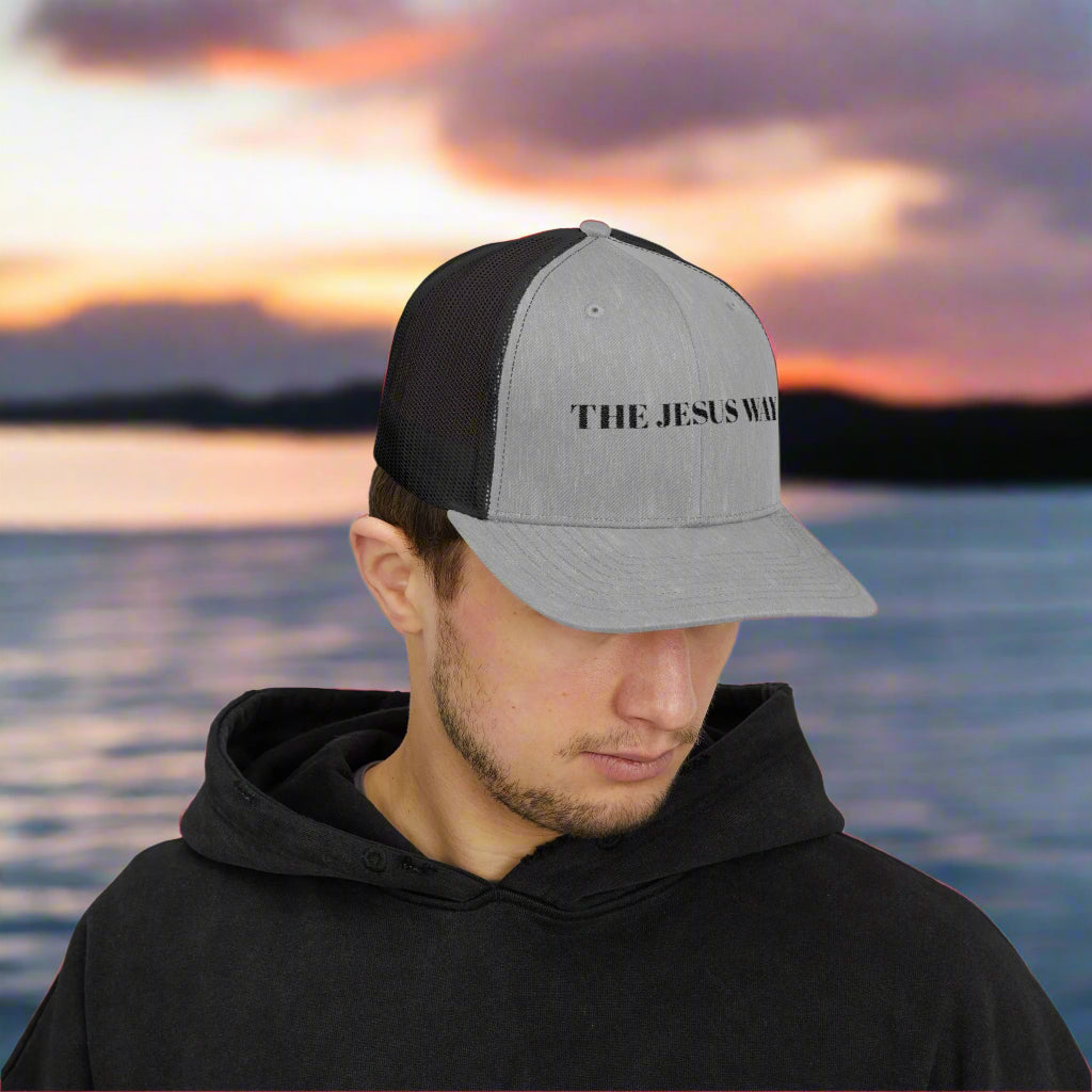 Inspirational Snapback Trucker Cap - The Jesus Way, Faith Hat, Christian Gift, Religious Apparel, Casual Style