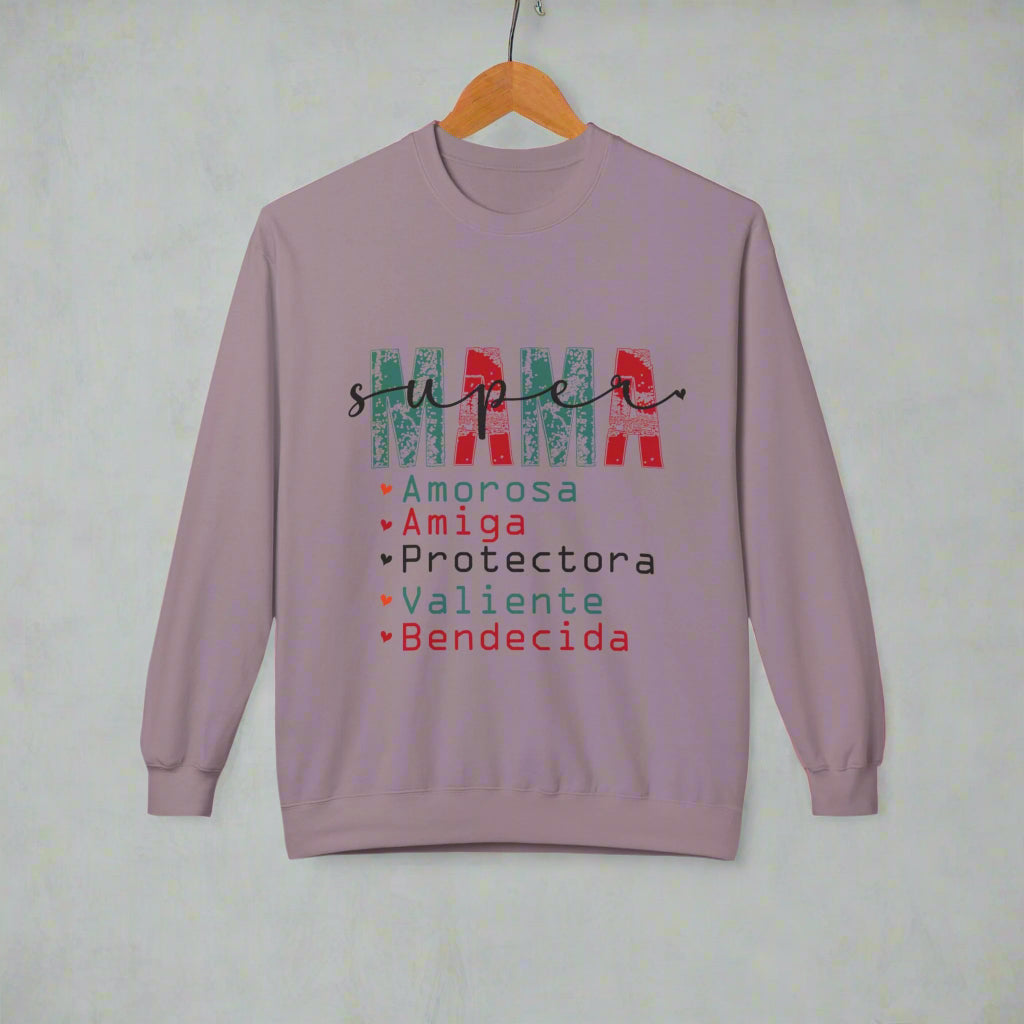 Sudadera de cuello redondo de vellón Mama Love - Regalo acogedor para mamás, Día de la Madre, regalo de cumpleaños, reuniones familiares, ropa sincera