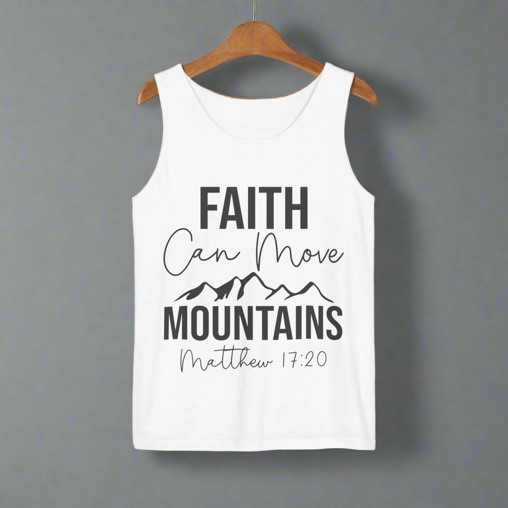 Faith Can Move Mountains Unisex Tank Top, Inspirational Athletic Top, Motivational Gift, Outdoor Adventure Wear, Summer Vibes