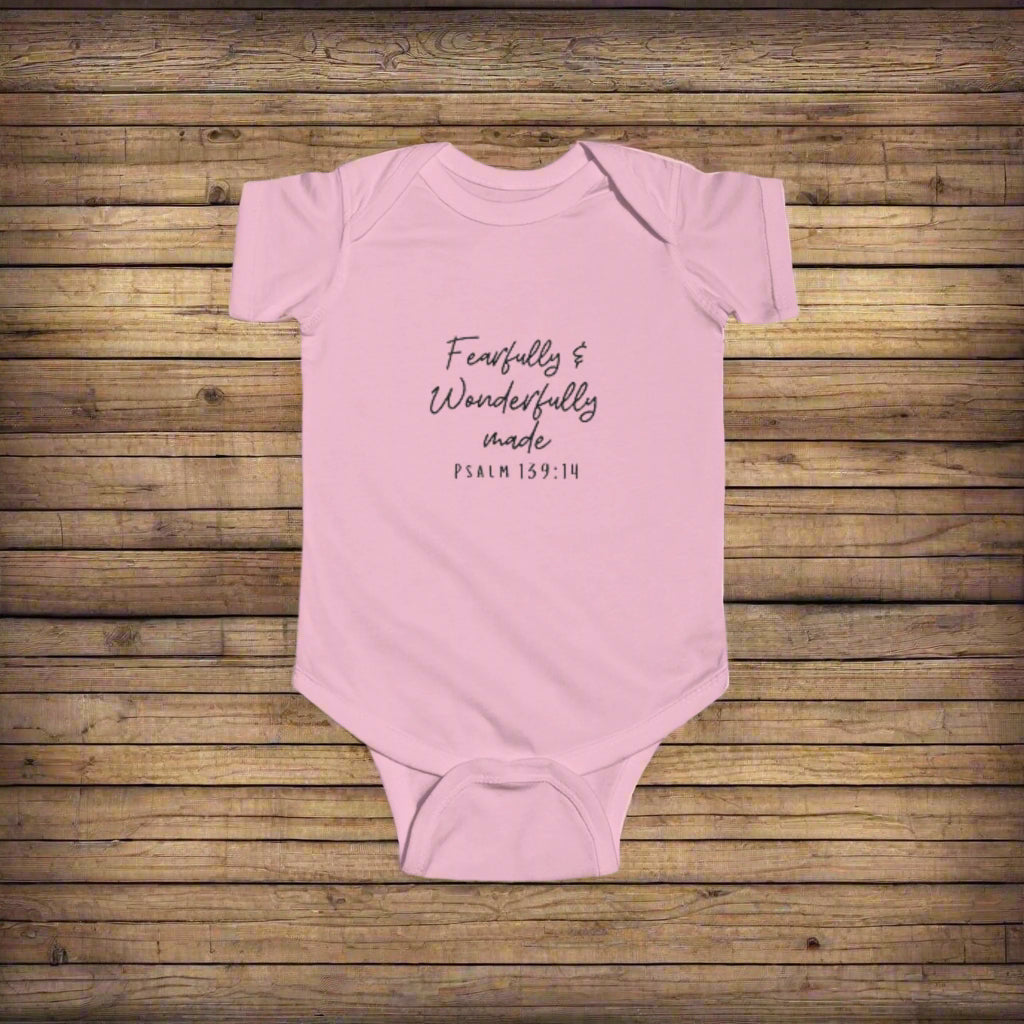 Infant Bodysuit: Fearfully & Wonderfully Made, Baby Gift, Newborn Outfit, Christian Baby Clothes, Baby Shower Gift, Psalm 139:14