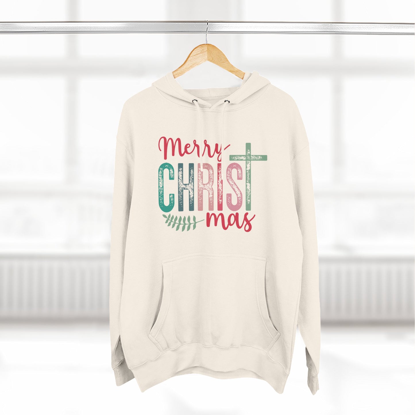 Merry Christmas Fleece Hoodie | Cozy Holiday Wear, Gift for Him/Her, Winter Fashion, Festive Apparel, Faith-Inspired