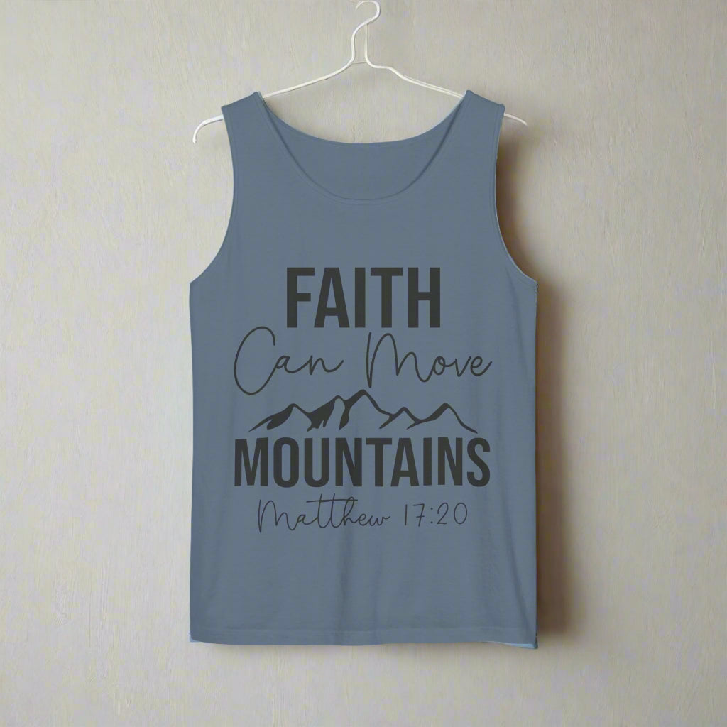 Faith Can Move Mountains Unisex Tank Top, Inspirational Athletic Top, Motivational Gift, Outdoor Adventure Wear, Summer Vibes