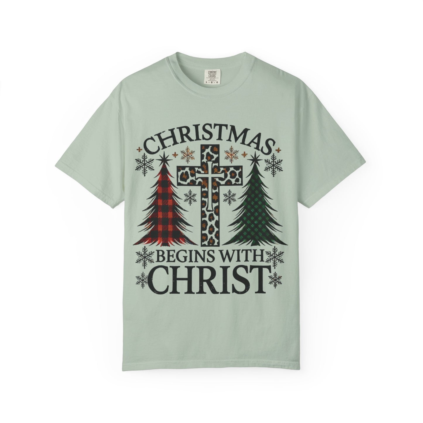 Christmas Begins with Christ T-Shirt, Unisex Holiday Tee, Christian Gift, Cozy Christmas Apparel, Religious T-Shirt