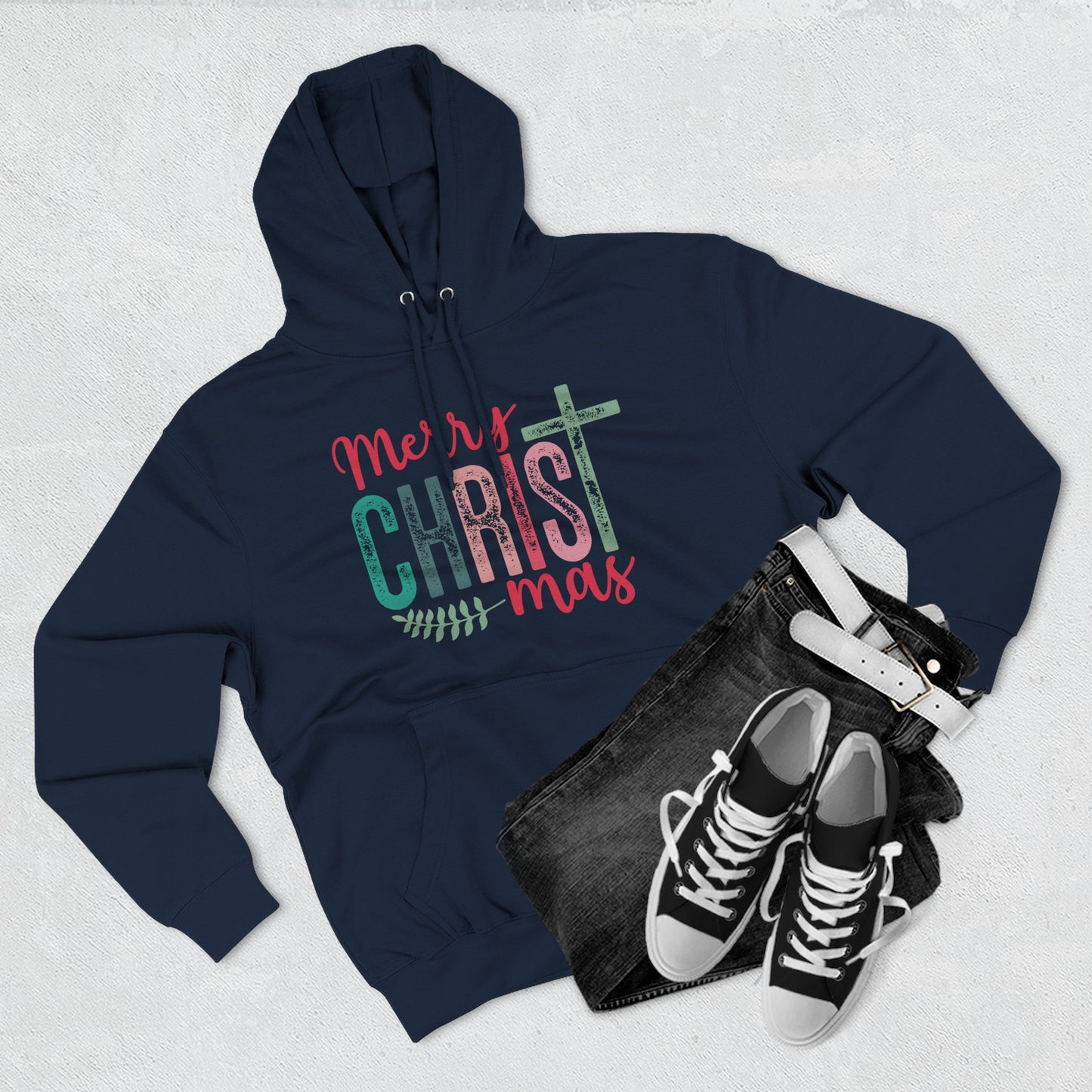 Merry Christmas Fleece Hoodie | Cozy Holiday Wear, Gift for Him/Her, Winter Fashion, Festive Apparel, Faith-Inspired