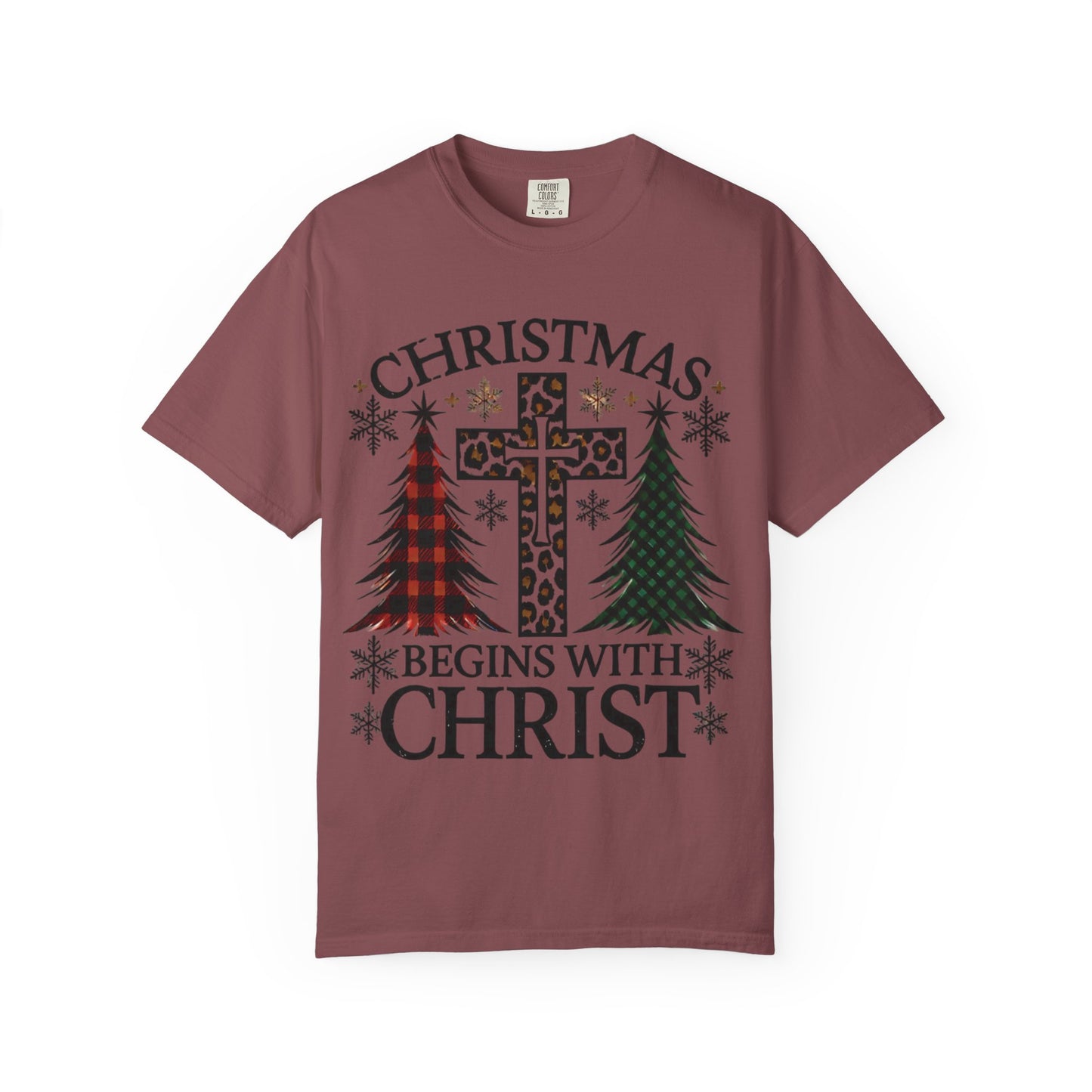 Christmas Begins with Christ T-Shirt, Unisex Holiday Tee, Christian Gift, Cozy Christmas Apparel, Religious T-Shirt