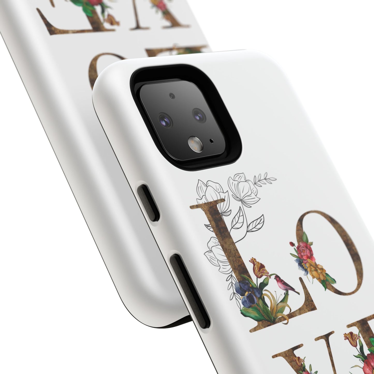 Floral Love Phone Case, Tough Cases, Cute Gift, Phone Cover, Tech Accessories, Birthday Present, Floral Design, Lover's Gift