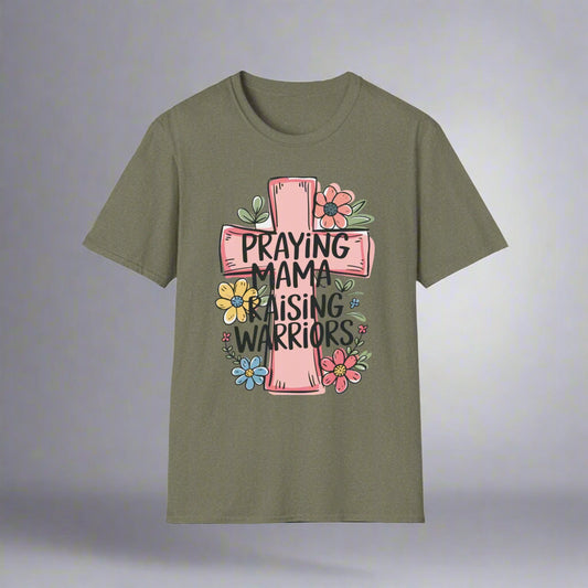 Praying Mama Softstyle T-Shirt | Christian Gift, Family Tee, Encouragement Shirt, Faith-based Apparel, Stylish Mom Wear