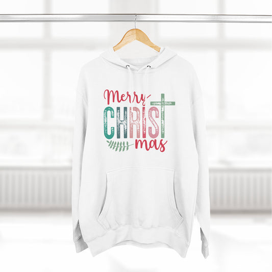 Merry Christmas Fleece Hoodie | Cozy Holiday Wear, Gift for Him/Her, Winter Fashion, Festive Apparel, Faith-Inspired