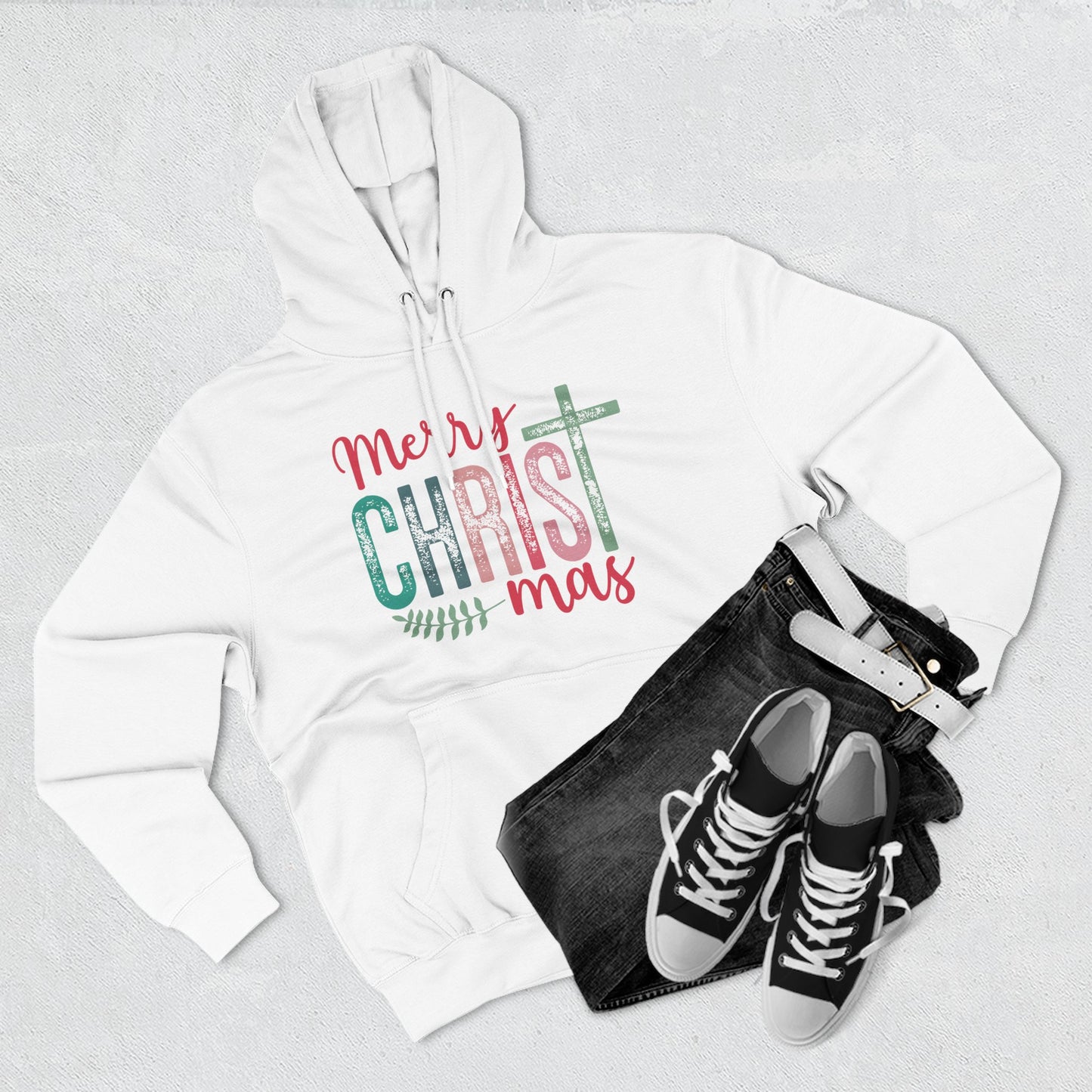 Merry Christmas Fleece Hoodie | Cozy Holiday Wear, Gift for Him/Her, Winter Fashion, Festive Apparel, Faith-Inspired