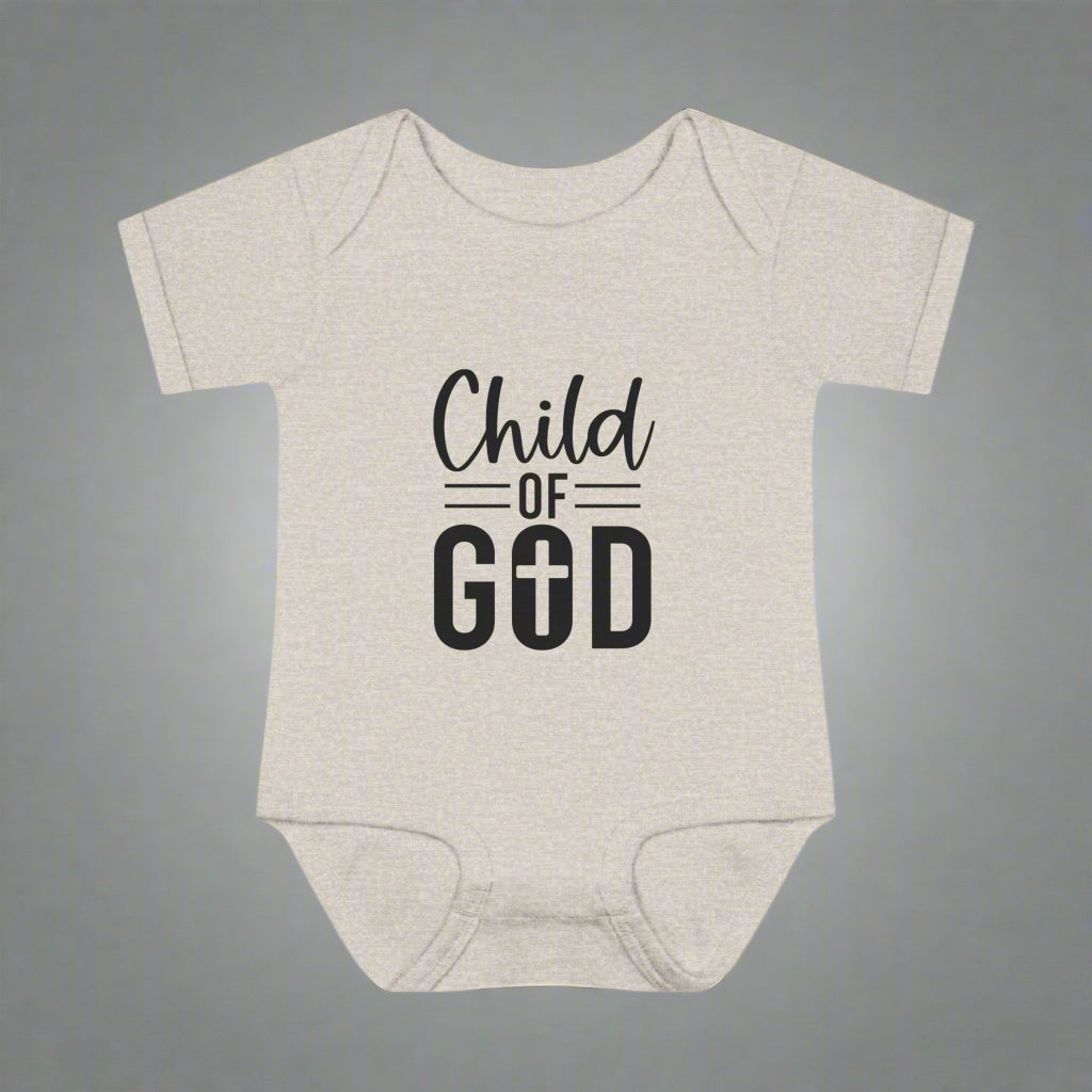 Infant Rib Bodysuit - Child of God, Baby Outfit, Religious Baby Gift, Christian Apparel, Newborn Baptism Clothes, Cute Baby Wear