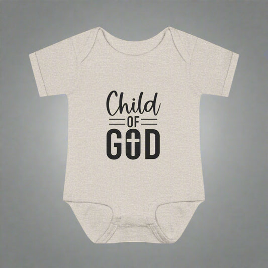 Infant Rib Bodysuit - Child of God, Baby Outfit, Religious Baby Gift, Christian Apparel, Newborn Baptism Clothes, Cute Baby Wear
