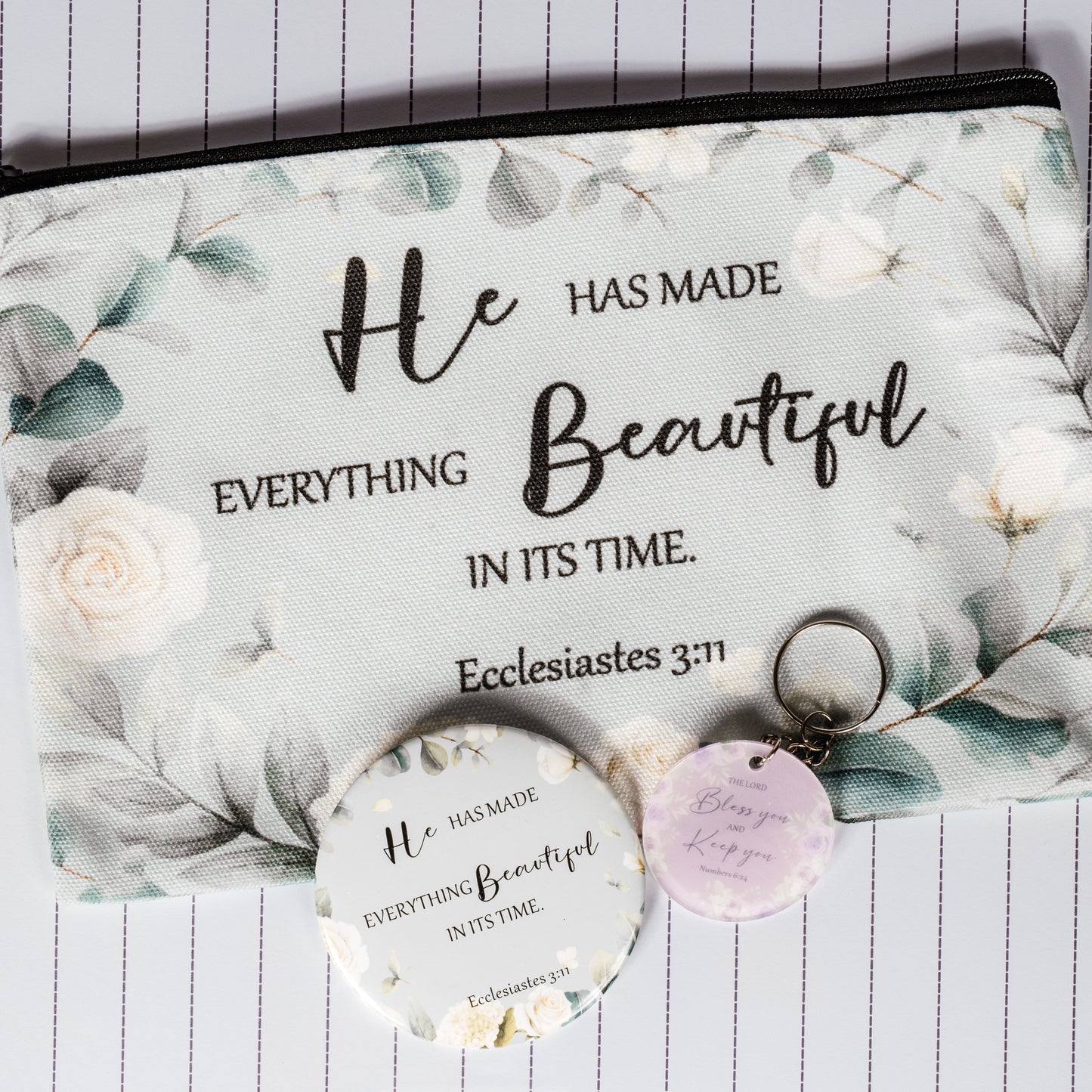 Christian Make up Bags, Keychain and Mini Mirror
