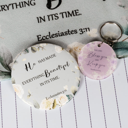 Christian Make up Bags, Keychain and Mini Mirror