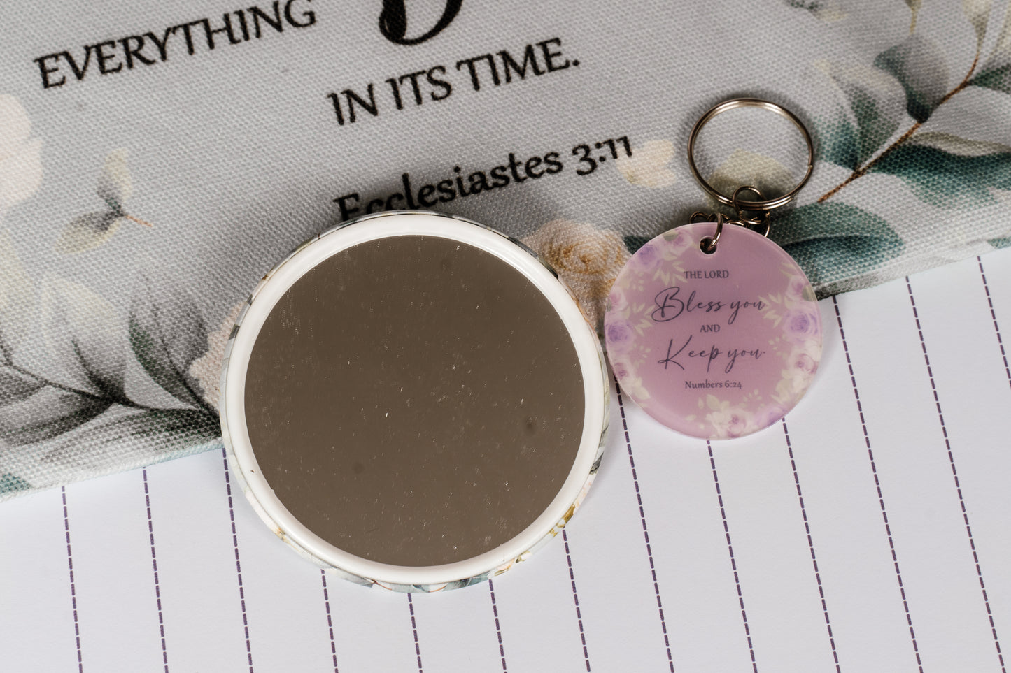 Christian Make up Bags, Keychain and Mini Mirror