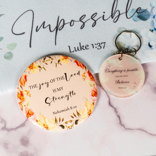 Christian Make Up Bags, Keychain and Mini Mirror