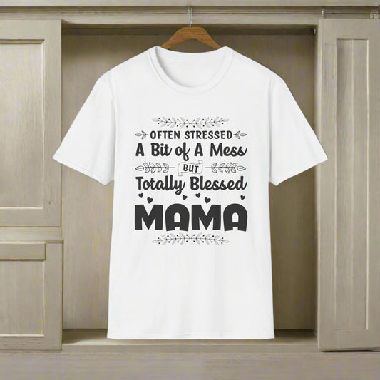 Blessed Mama T-Shirt, Comfort Fit Tee for Moms, Gift for Mother's Day, Casual Wear, Cute Mom Shirt, Inspirational T-Shirt