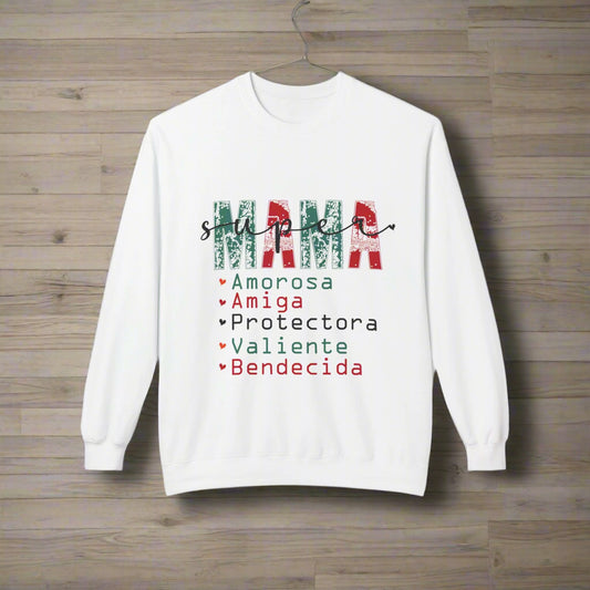 Sudadera de cuello redondo de vellón Mama Love - Regalo acogedor para mamás, Día de la Madre, regalo de cumpleaños, reuniones familiares, ropa sincera