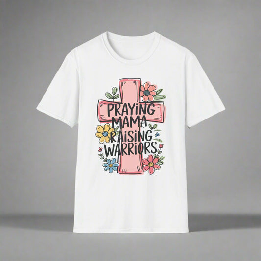 Praying Mama Softstyle T-Shirt | Christian Gift, Family Tee, Encouragement Shirt, Faith-based Apparel, Stylish Mom Wear