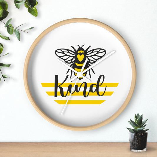 Bee Kind Wall Clock, Motivational Home Decor, Gift for Bee Lovers, Inspirational Wall Art, Cute Nursery Clock