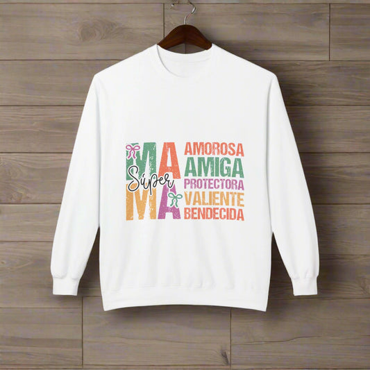 Sudadera de lana Super Mama | Regalo acogedor para mamás | Día de la Madre, cumpleaños, tiempo en familia, ropa de afirmación positiva