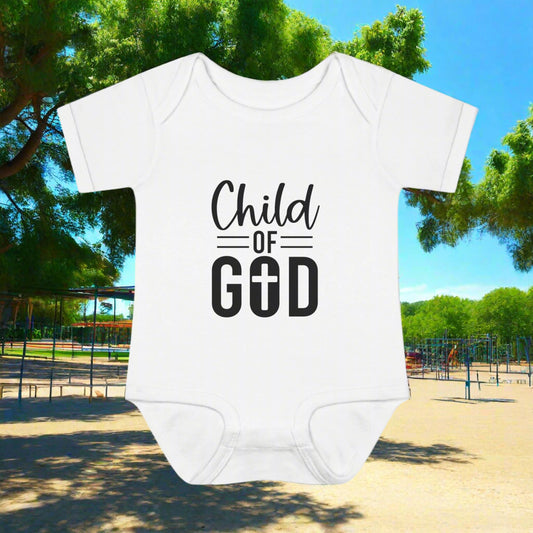 Infant Rib Bodysuit - Child of God, Baby Outfit, Religious Baby Gift, Christian Apparel, Newborn Baptism Clothes, Cute Baby Wear