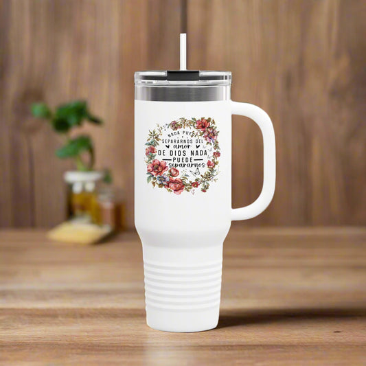 Taza de viaje con aislamiento floral, 40 oz - Perfecta para los amantes del café, para llevar, regalo para mamá, personalizar su bebida