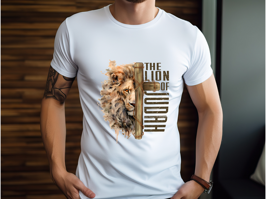 Lion of Judah T-shirt, Christian Shirt, Faith Based Apparel, Unisex Jersey Tee, Religious Gift for Him, Mens Tee