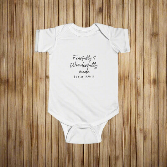 Infant Bodysuit: Fearfully & Wonderfully Made, Baby Gift, Newborn Outfit, Christian Baby Clothes, Baby Shower Gift, Psalm 139:14