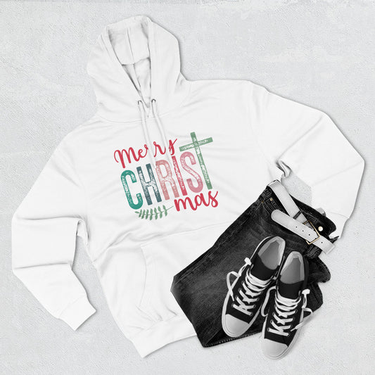 Merry Christmas Fleece Hoodie | Cozy Holiday Wear, Gift for Him/Her, Winter Fashion, Festive Apparel, Faith-Inspired