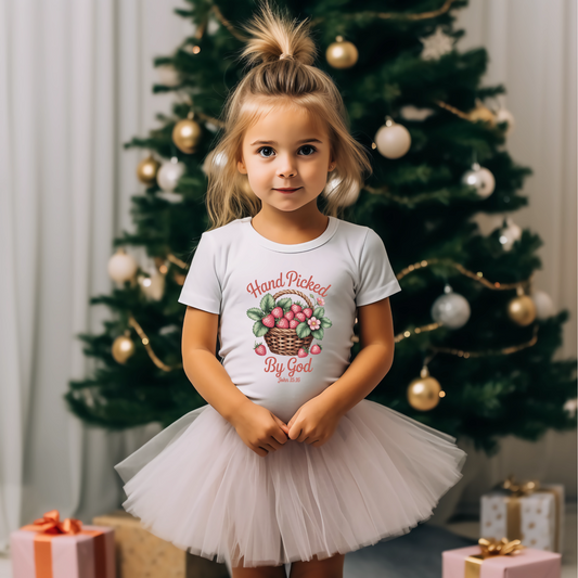 Hand Picked by God Toddler T-Shirt, Cute Baby Gift, Christian Toddler Tee, Religious Kids Shirt, Nursery Clothing